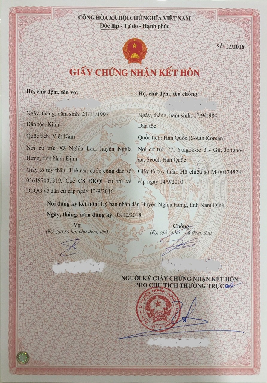 Dịch vụ làm giấy đăng ký kết hôn với người nước ngoài